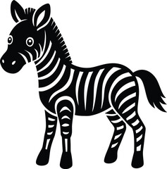 Left Facing Zebra Vector Silhouette
