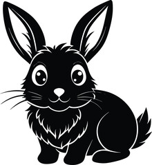 Happy Bunny Vector Silhouette
