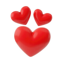Vibrant red hearts floating elegantly for romantic love or valentine's day celebration decoration