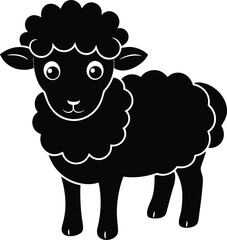 Standing Sheep Vector Silhouette

