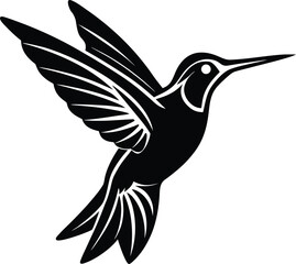 Flying Hummingbird Vector Silhouette
