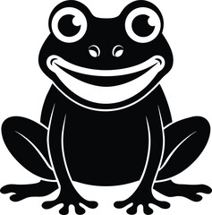 Happy Frog Vector Silhouette
