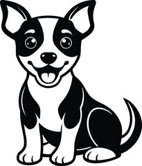 Smiling Dog Vector Silhouette
