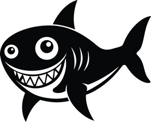 Angry shark vector silhouette
