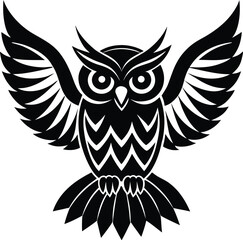 Obraz premium Owl silhouette vector illustration 