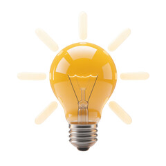 Glowing light bulb illustrating creative ideas and innovation in a transparent digital picture