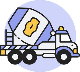 Concrete Mixer Illustration Icon