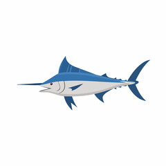Fototapeta premium Striking Blue Marlin Illustration with Detailed Fins and Spear-like Bill