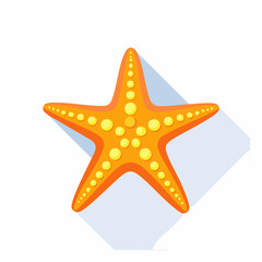 Vibrant Orange Starfish with Yellow Spots and Long Shadow on Display
