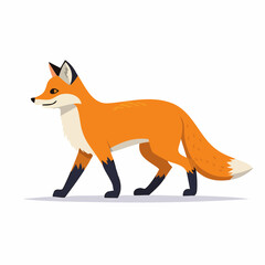 Obraz premium Animated Fox in Profile with Orange Fur and Black Legs