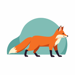 Obraz premium Animated Fox in Profile with Orange Fur and Black Legs