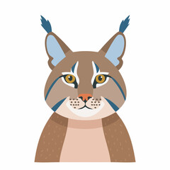 Obraz premium Stylized Portrait of a Lynx with Distinctive Ear Tufts and Intense Gaze