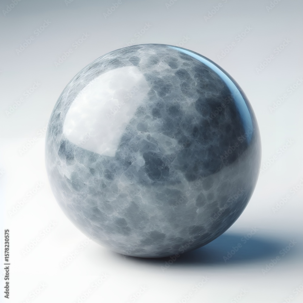 Fototapete a smooth, reflective sphere reveals an abstract swirling pattern under soft, diffuse lighting.