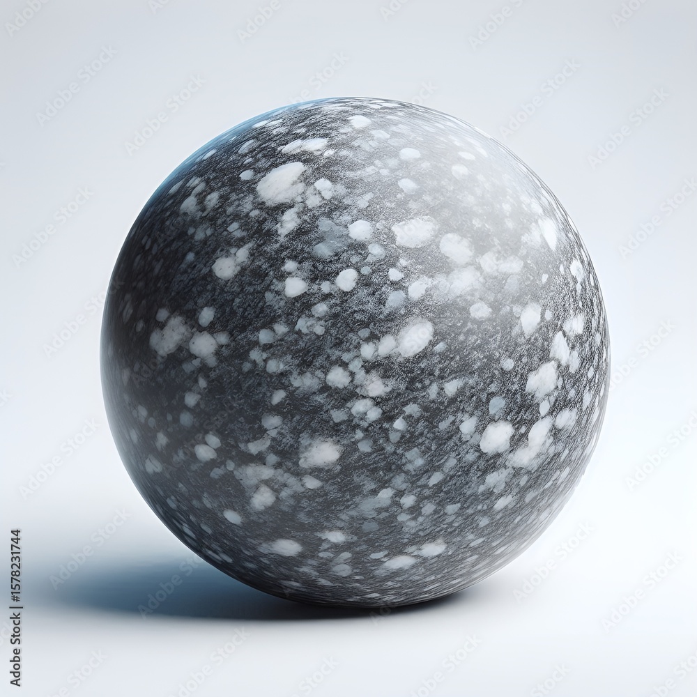 Fototapete polished sphere with mottled gray and white pattern evokes a sense of subtle texture.