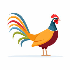 Colorful Stylized Pheasant with Vibrant Plumage and Detailed Features