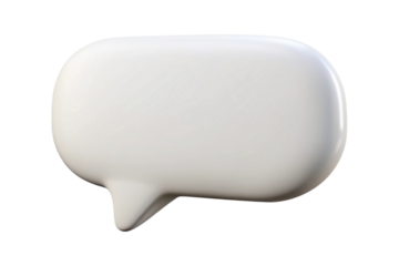 Smooth white speech bubble icon isolated on transparent background