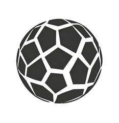 Fototapeta premium Black and white soccer ball with geometric panel pattern isolated on white isolated on transparent background