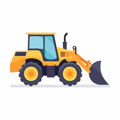 Naklejka premium Bright Yellow Loader with Detailed Design and Blue Tinted Windows