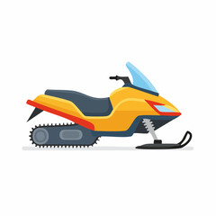 Naklejka premium Sleek Yellow Snowmobile with Blue Windshield and Detailed Track Design