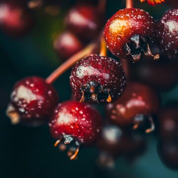 generate a closeup of a chokeberry with natural lighting and trending seo optimized