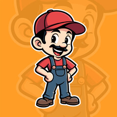 Plumber mascot logo design vector