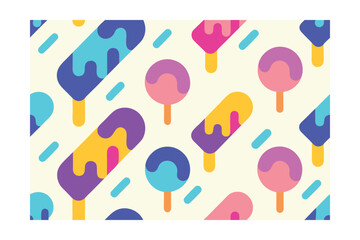 Bright Gradient Ice Bars And Candy Swirls Seamless