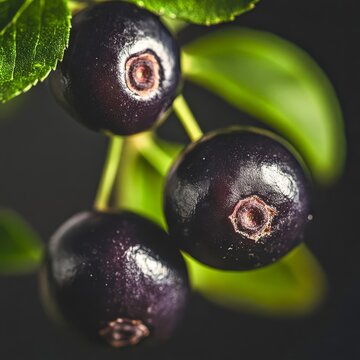 generate a closeup of a huckleberry with natural lighting and trending seo optimized