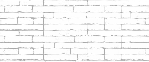 Obraz premium Vector old white brick wall background texture pattern