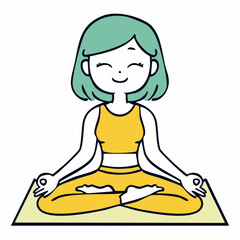 serene yogi in lotus pose gradient fill meditation mindfulness wellness balance calm vector icon