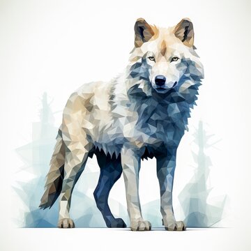Geometric wolf silhouette polygonal art