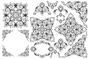 Classical baroque vector of vintage element for design. Decorative design element filigree calligraphy vector. You can use for wedding decoration of greeting card and laser cutting