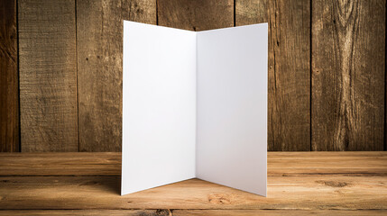 A blank notecard on light wood, embodying simplicity and natural beauty.