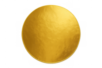 Golden foil creates a perfect circle, offering a luxurious and elegant design element on a transparent background