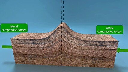 Vertical fold geology.