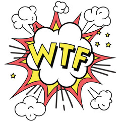 Fototapeta premium Wtf comic book speech bubble graphic