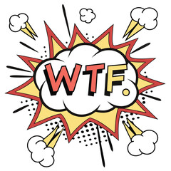 Fototapeta premium Wtf comic book style speech bubble