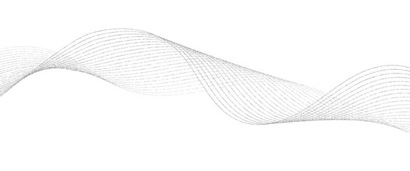 Vector abstract black smooth wave on a white background technology wave line for banner, template, wallpaper background with wave design.