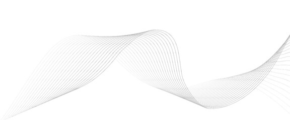 Vector abstract black smooth wave on a white background technology wave line for banner, template, wallpaper background with wave design.