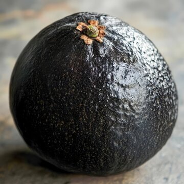 generate a closeup of a black sapote with natural lighting and trending seo optimized