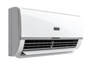 Sleek Modern Wall-Mounted Air Conditioner with Adjustable Vents, Isolated on Transparent Background PNG