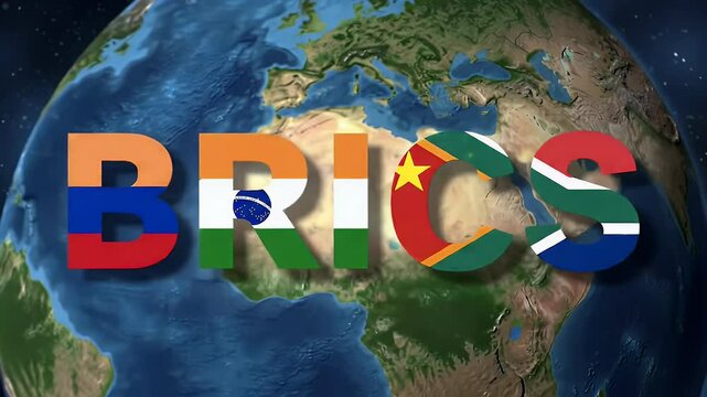 Brics acronym world map graphic