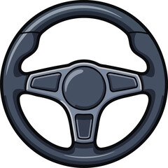Car steering wheel colorful illustration isolated on transparent background
