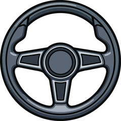 Car steering wheel colorful illustration isolated on transparent background