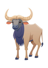 Flat Vector Illustration of an Anoa &ndash; Indonesian Endemic Buffalo