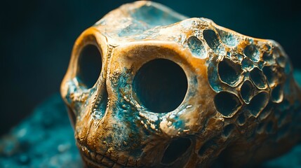 Detailed skull structure with surface textures