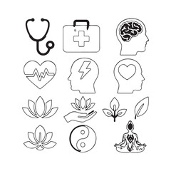Medical and Wellness Icons stethoscope health