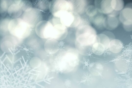 Fototapeta Composite image of snowflakes