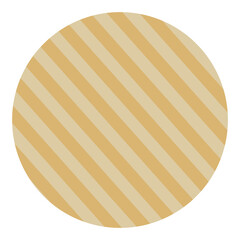 Circular icon/button with seamless diagonal stripes in two light brown/beige shades. Clean, textured, subtle background; ideal for decorative elements, patterned fills