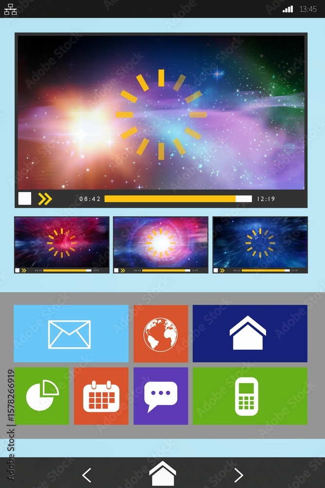 Poster digitally generated image of device screen