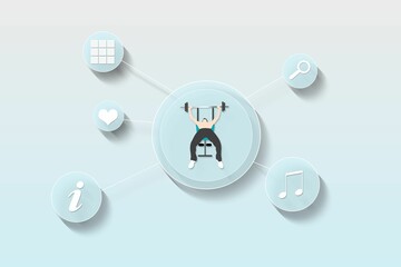 Fitness and health app menu